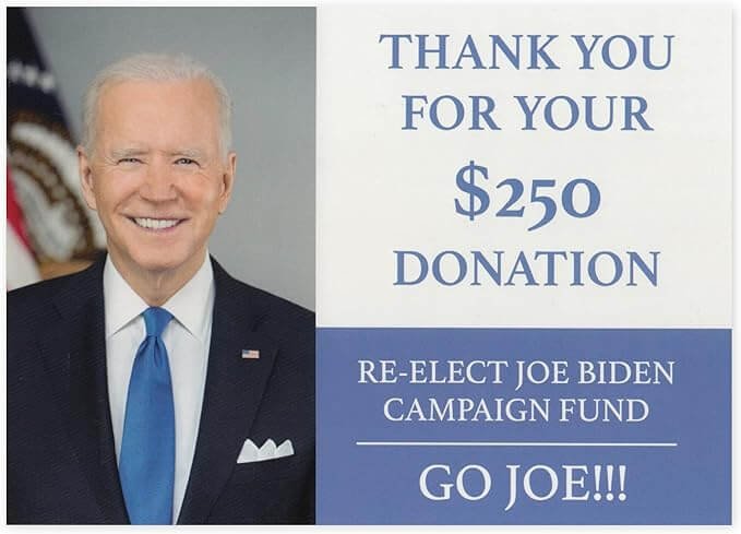 Joe Biden 2024 Prank Postcard